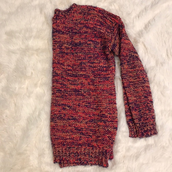 FOREVER 21 F21 Bright OVERSIZED Multi Colored VERY SOFT Knit Crew Sweater Sz M - Picture 3 of 6